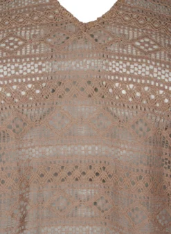 Bluse mit Lochmuster und 3/4-Ärmeln