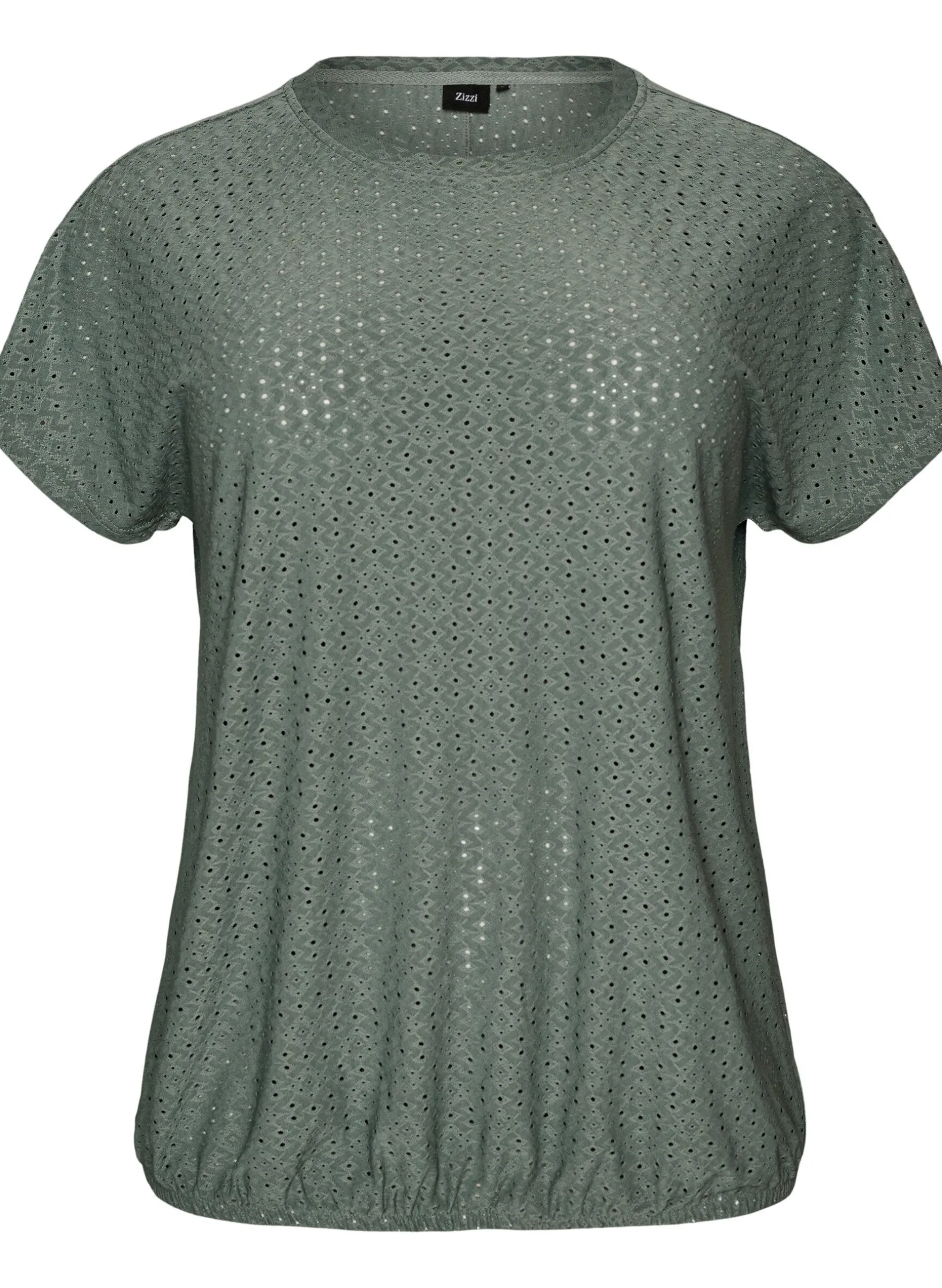 Bluse mit Lochstickerei und Ballonärmeln