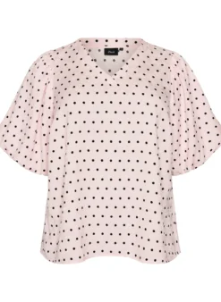Bluse mit Polka-Dot-Muster und Ballonärmeln