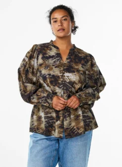 Bluse mit Print und Knöpfen