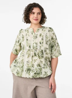 Bluse mit Print und 1/2-Ärmeln