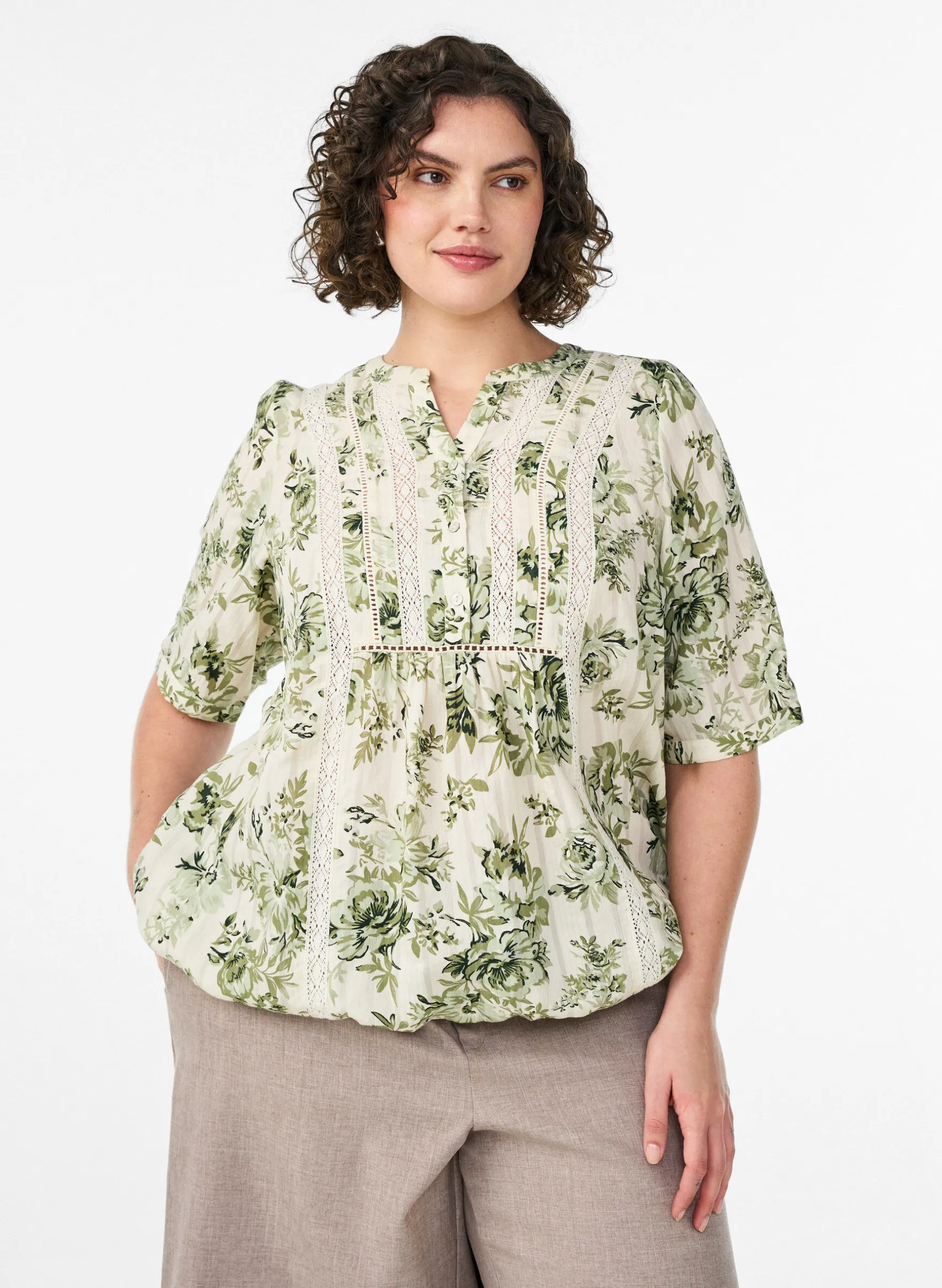 Bluse mit Print und 1/2-Ärmeln