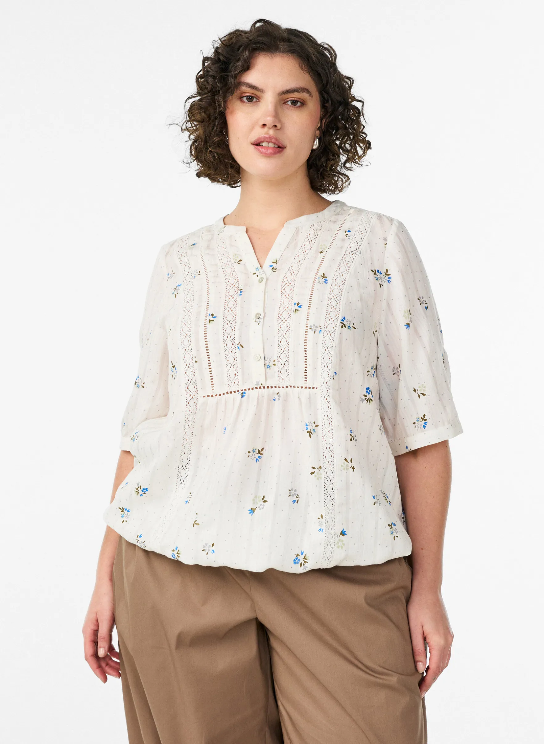 Bluse mit Print und 1/2-Ärmeln