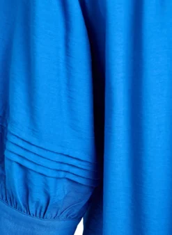 Bluse mit 3/4-Ärmeln und dekorativen Falten