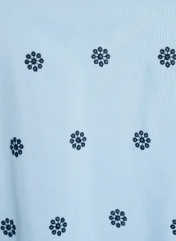 Bluse mit 3/4-Ärmeln und gesticktem Muster