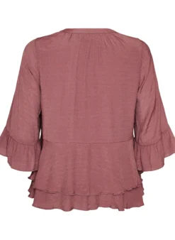Bluse mit 3/4-Ärmeln und Rüschendetails