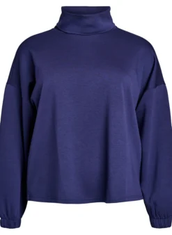 Bluse mit Rollkragen aus Modal-Mix