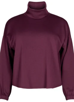 Bluse mit Rollkragen aus Modal-Mix