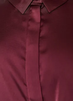Bluse mit Satin-Optik und Wickeloptik