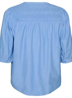 Bluse mit Smock und 3/4-Ärmeln
