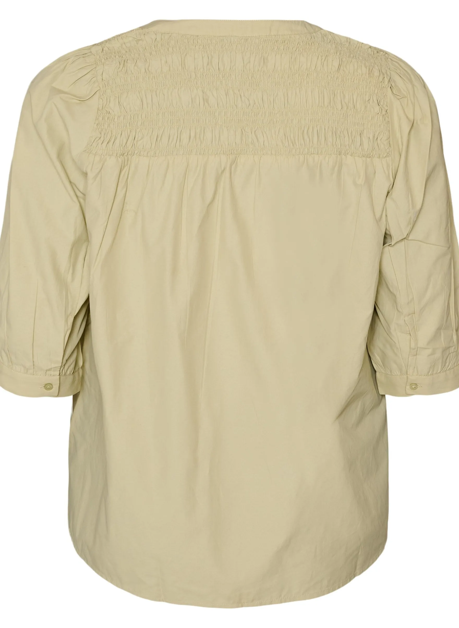 Bluse mit Smock und 3/4-Ärmeln