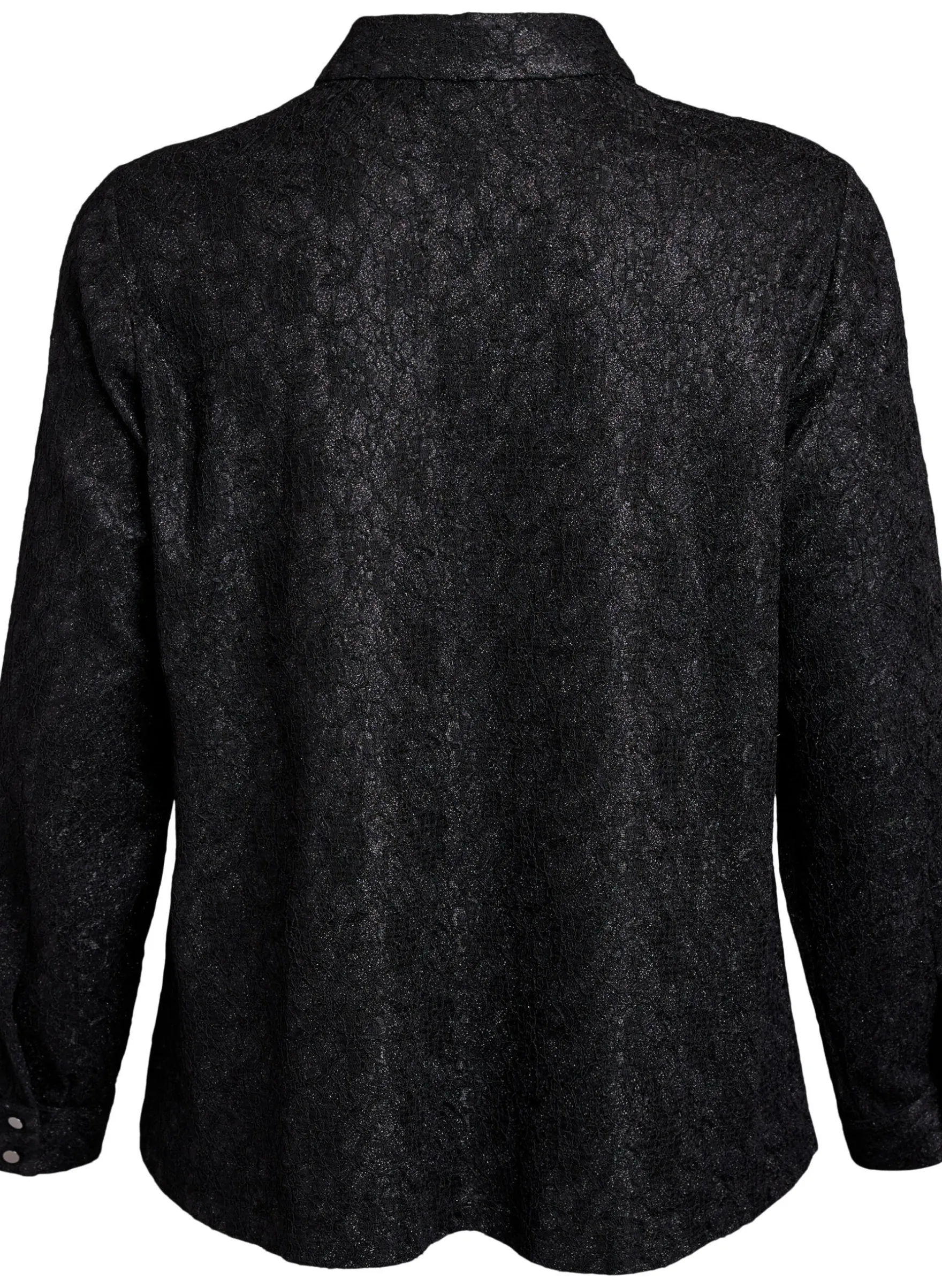 Bluse mit Spitzenbesatz und Glitzerfaden