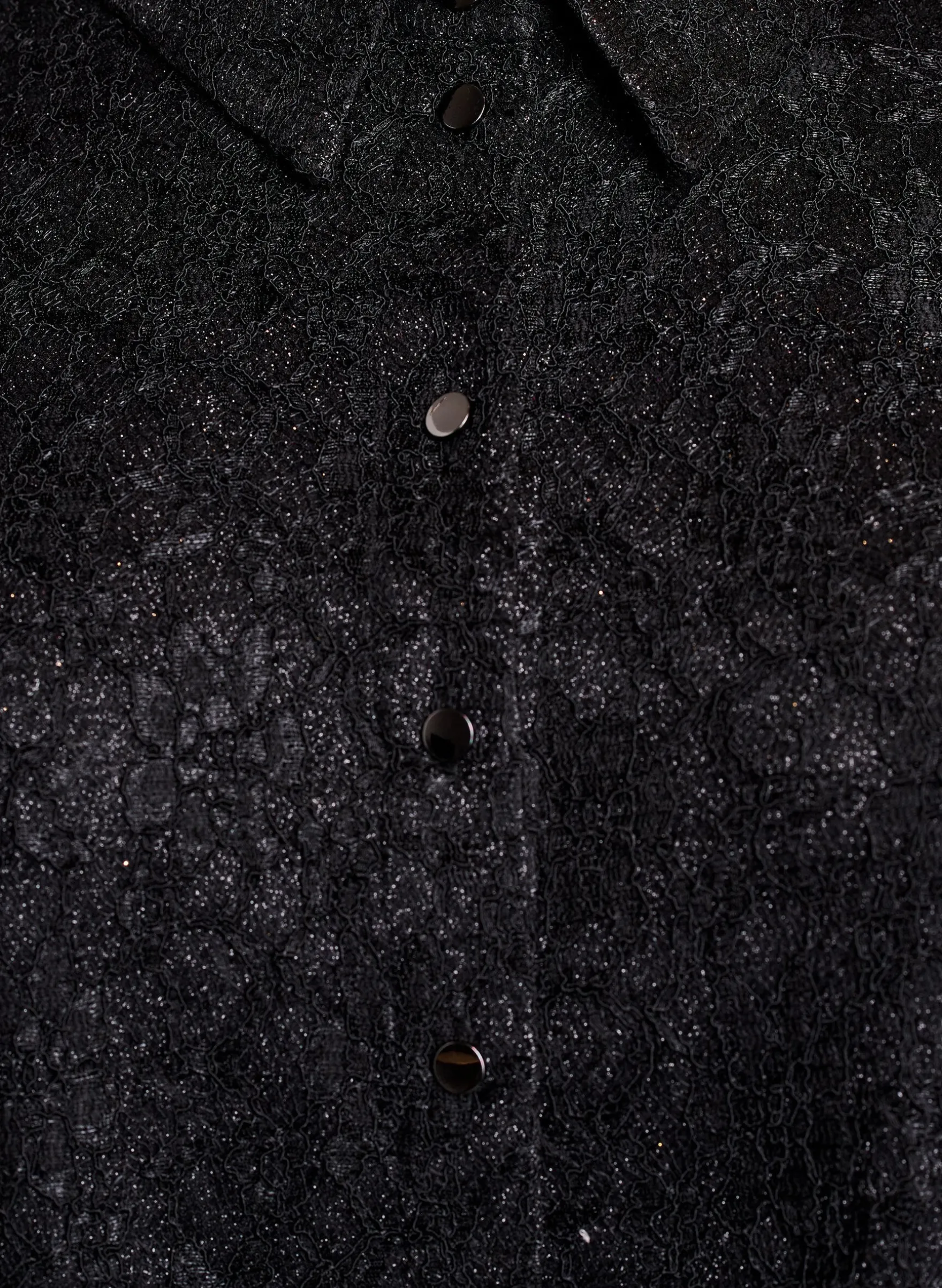 Bluse mit Spitzenbesatz und Glitzerfaden