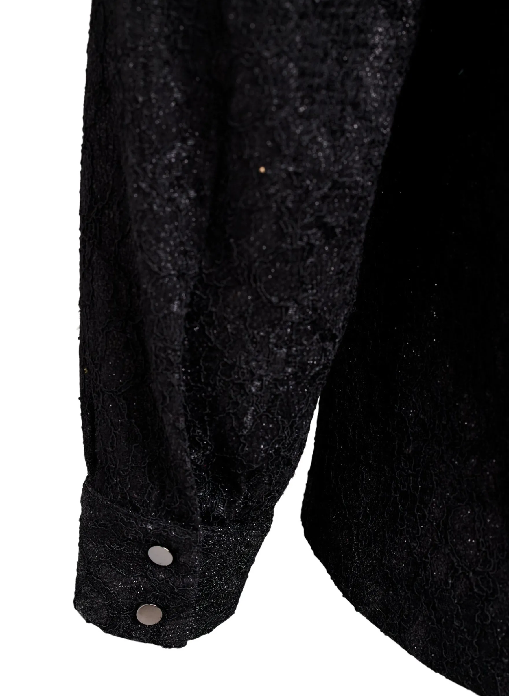 Bluse mit Spitzenbesatz und Glitzerfaden