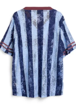 Bluse mit Spitzendetails und Statement-Print