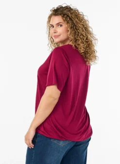 Bluse mit Spitzeneinsatz und Ballonärmeln