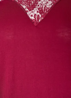 Bluse mit Spitzeneinsatz und Ballonärmeln