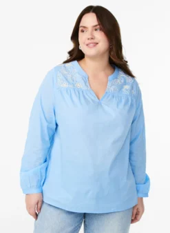 Bluse mit Stickereidetails