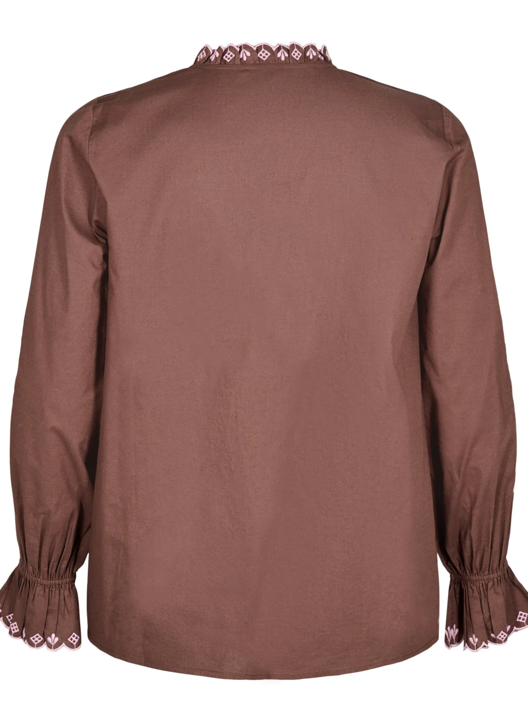 Bluse mit Stickerei und Rüschendetails