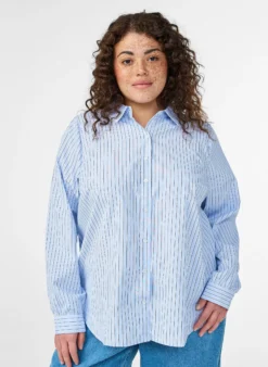 Bluse mit Streifen und Nieten