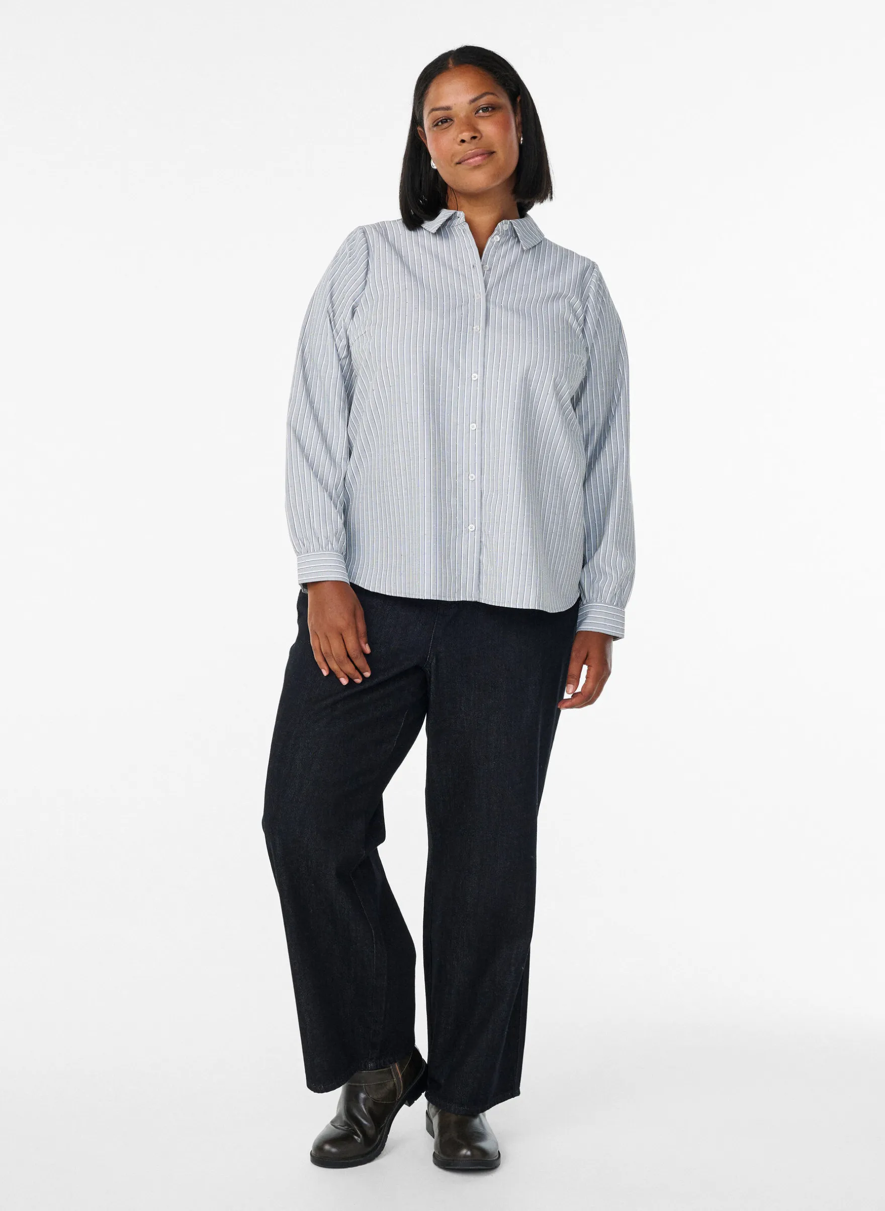 Bluse mit Streifen und Nieten