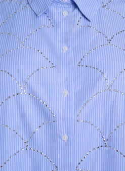 Bluse mit Streifen und Nieten