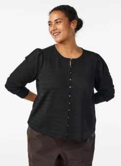 Bluse mit Strukturmuster und Knopfverschluss