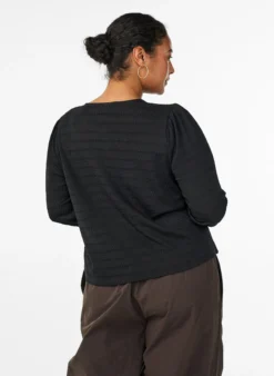 Bluse mit Strukturmuster und Knopfverschluss