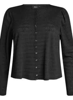 Bluse mit Strukturmuster und Knopfverschluss