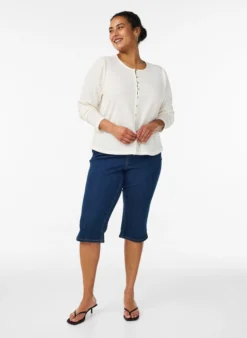 Bluse mit Strukturmuster und Knopfverschluss