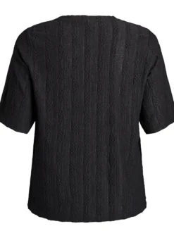 Bluse mit Strukturmuster und kurzen Ärmeln