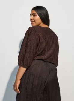 Bluse mit Struktur und 3/4-Ärmeln