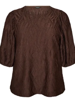 Bluse mit Struktur und 3/4-Ärmeln
