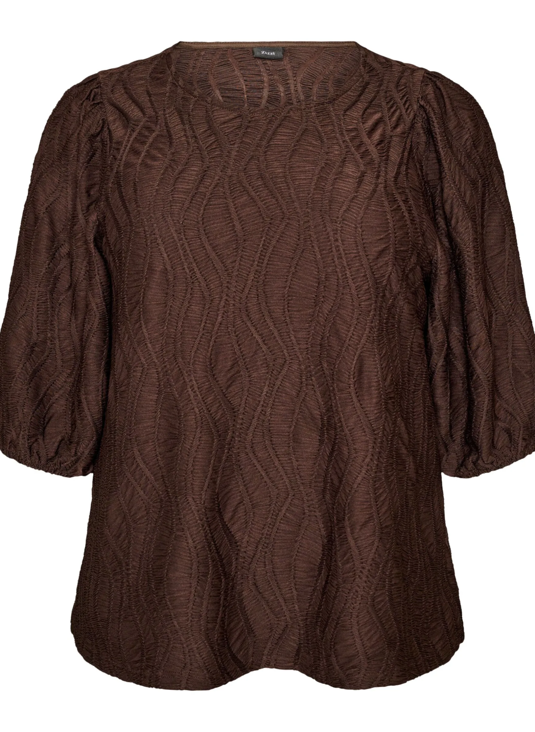 Bluse mit Struktur und 3/4-Ärmeln