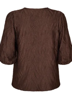 Bluse mit Struktur und 3/4-Ärmeln