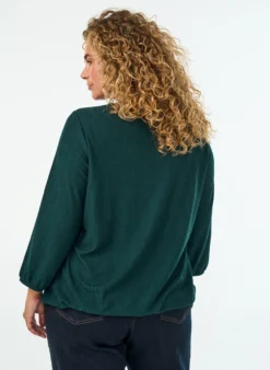 Bluse mit Struktur und 3/4-Ärmeln