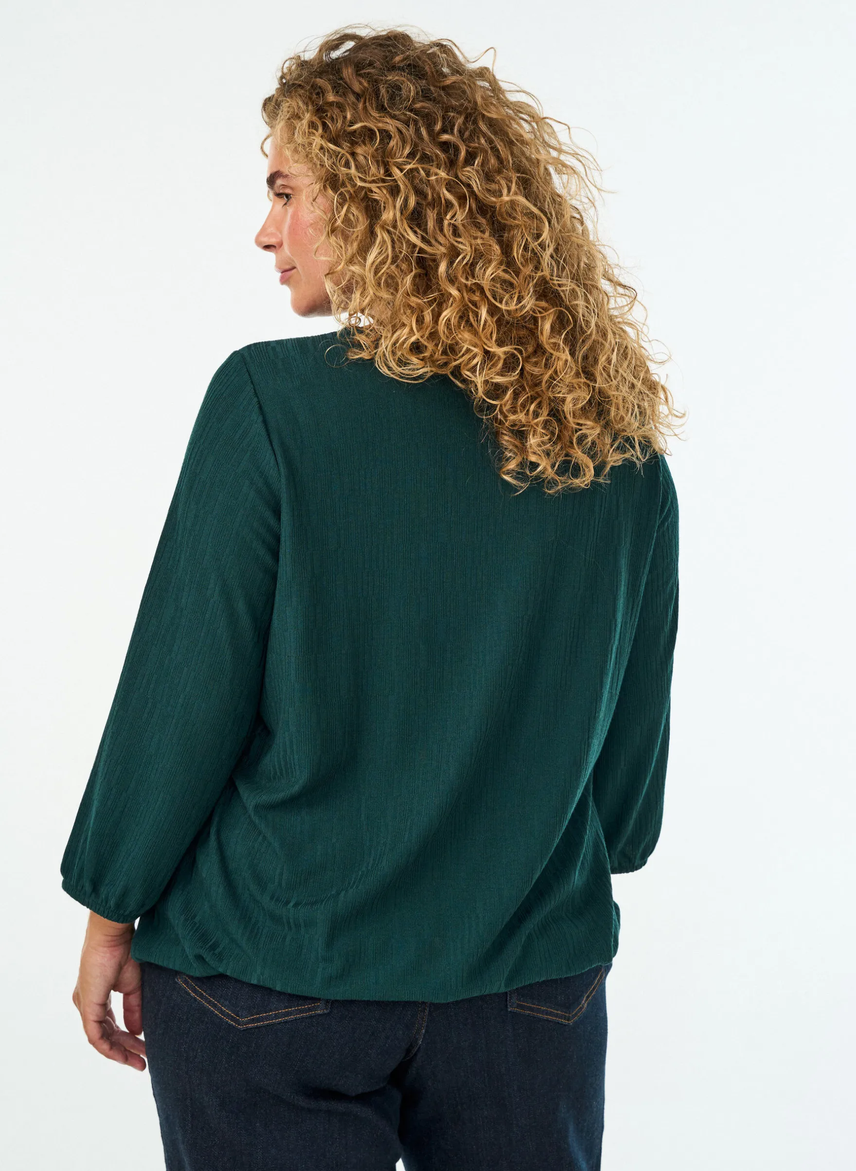 Bluse mit Struktur und 3/4-Ärmeln