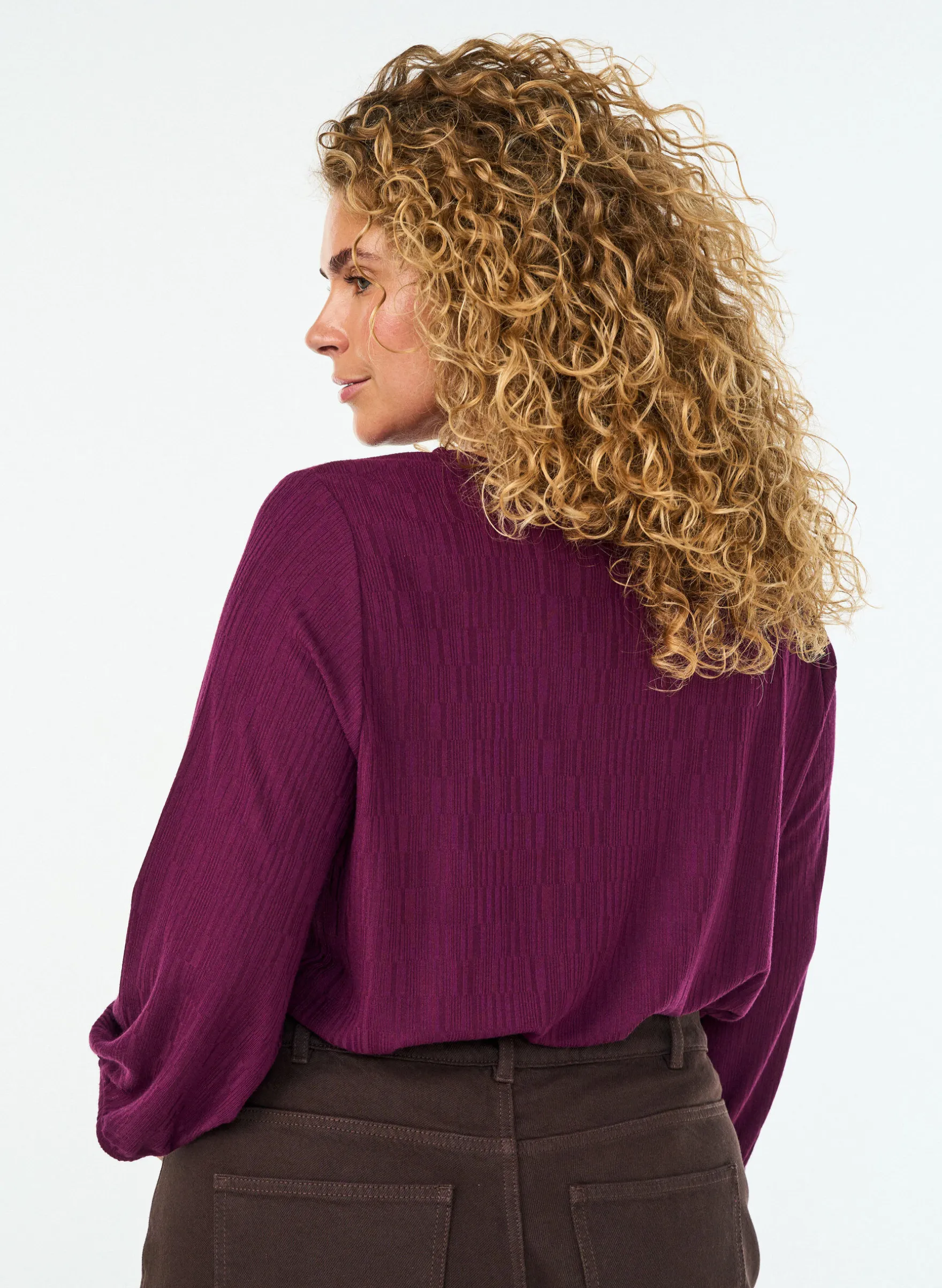 Bluse mit Struktur und 3/4-Ärmeln