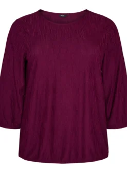 Bluse mit Struktur und 3/4-Ärmeln