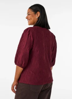 Bluse mit Struktur und 3/4-Ärmeln