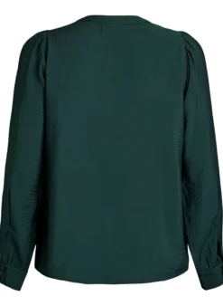 Bluse mit V-Ausschnitt und bestickten Bändern