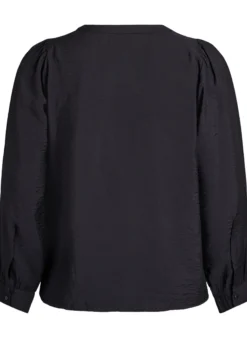 Bluse mit V-Ausschnitt und bestickten Bändern