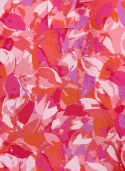 Bluse mit V-Ausschnitt und grafischem Blattmuster