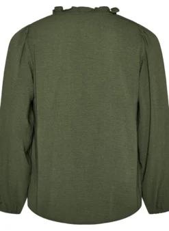 Bluse mit V-Ausschnitt und Häkelband