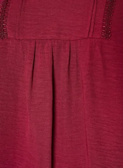 Bluse mit V-Ausschnitt und Häkelband