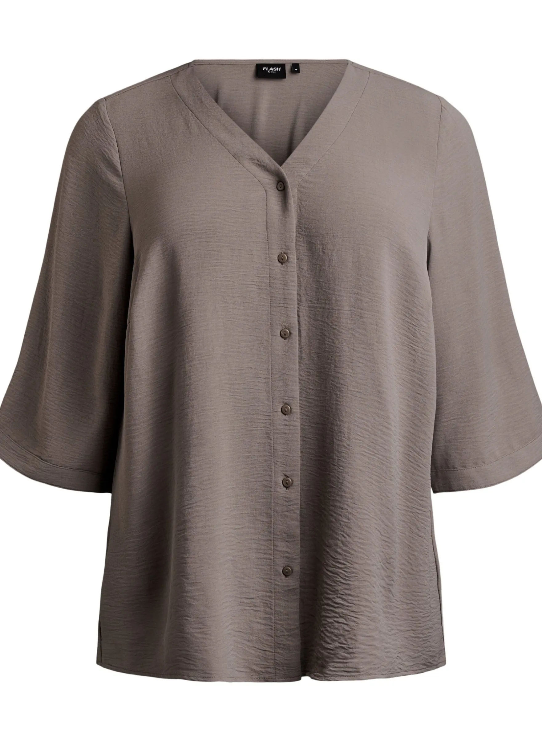 Bluse mit V-Ausschnitt und 3/4-Ärmeln