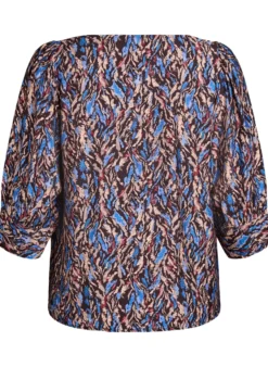 Bluse mit V-Ausschnitt und 3/4-Ärmeln