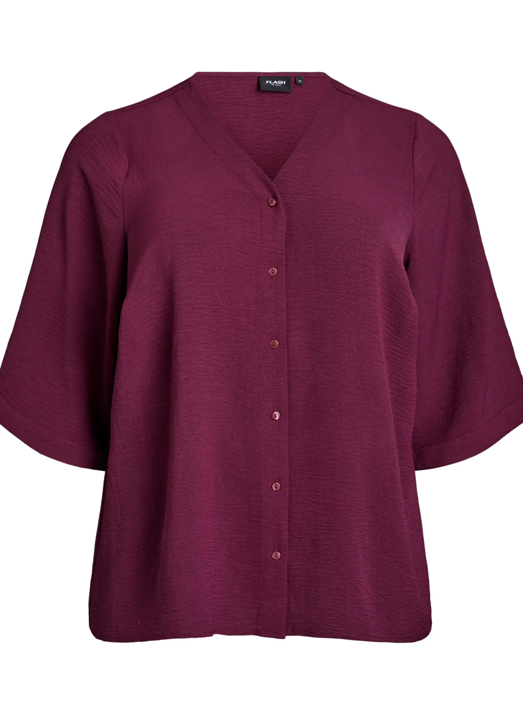 Bluse mit V-Ausschnitt und 3/4-Ärmeln