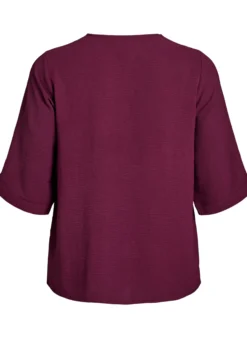 Bluse mit V-Ausschnitt und 3/4-Ärmeln