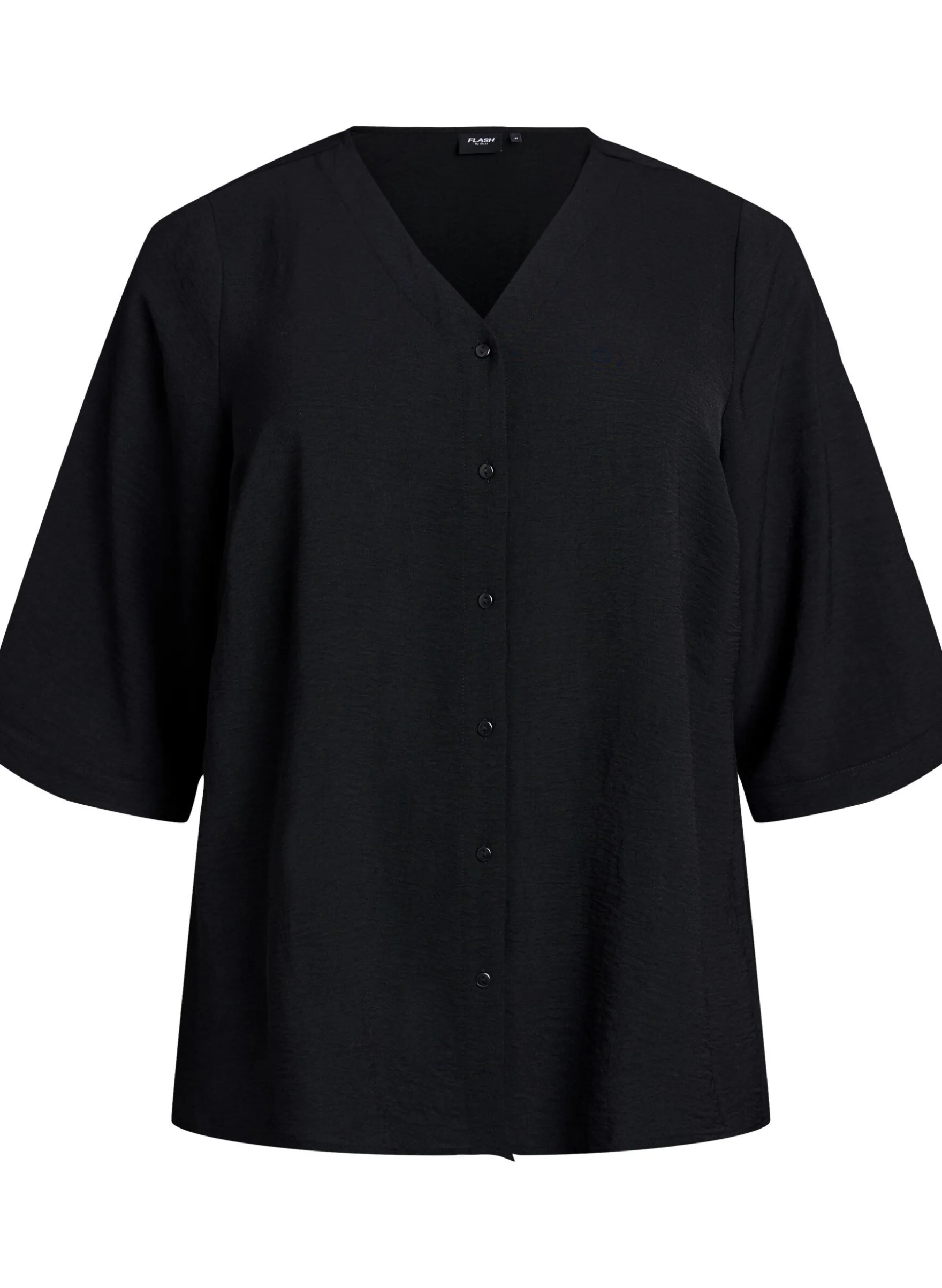 Bluse mit V-Ausschnitt und 3/4-Ärmeln